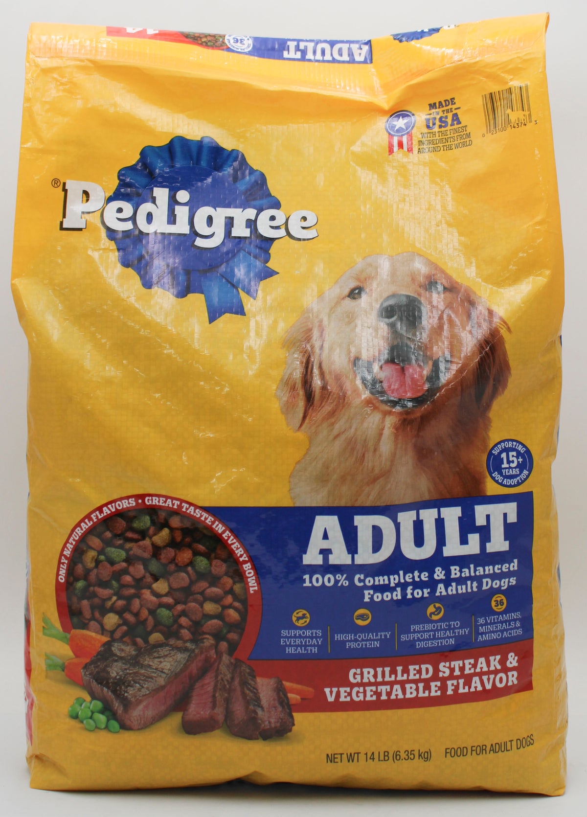 PEDIGREE ADULT DOG FOOD STEAK & VEGETABLE 14LB. BB 3.10.27