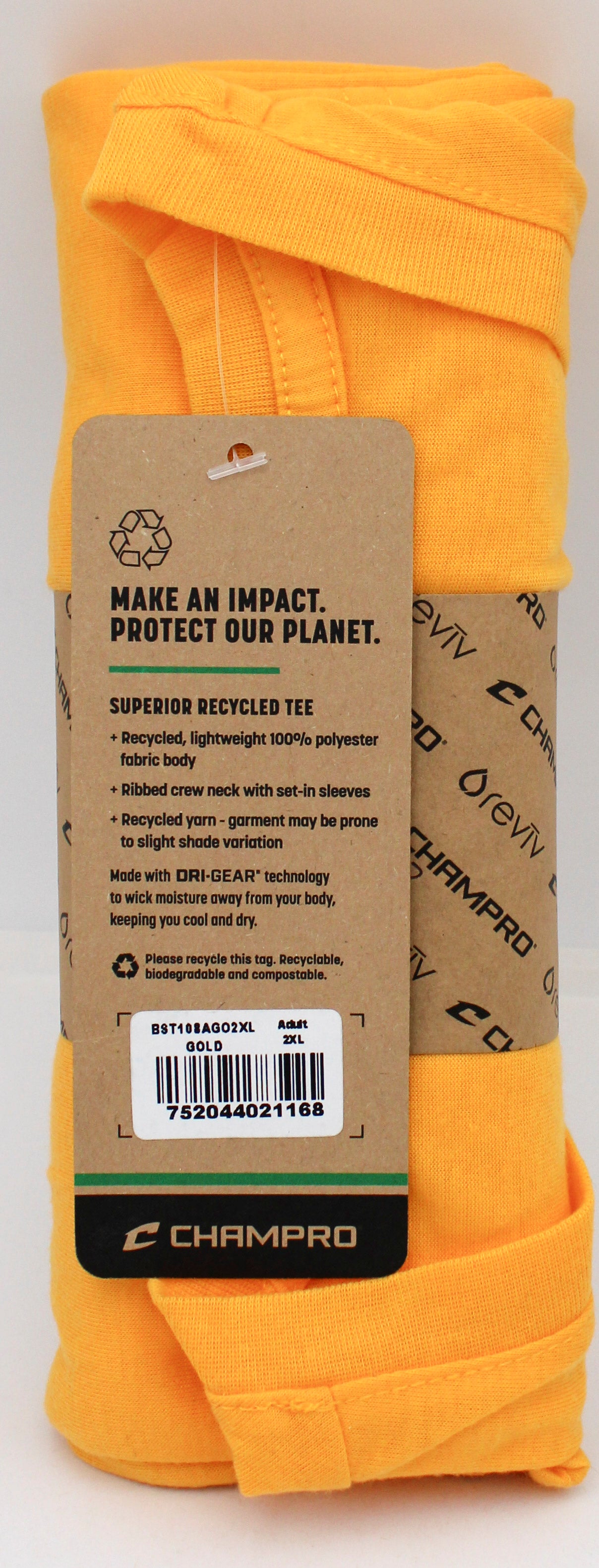 T-SHIRT - ADULT - GOLD - 2XL