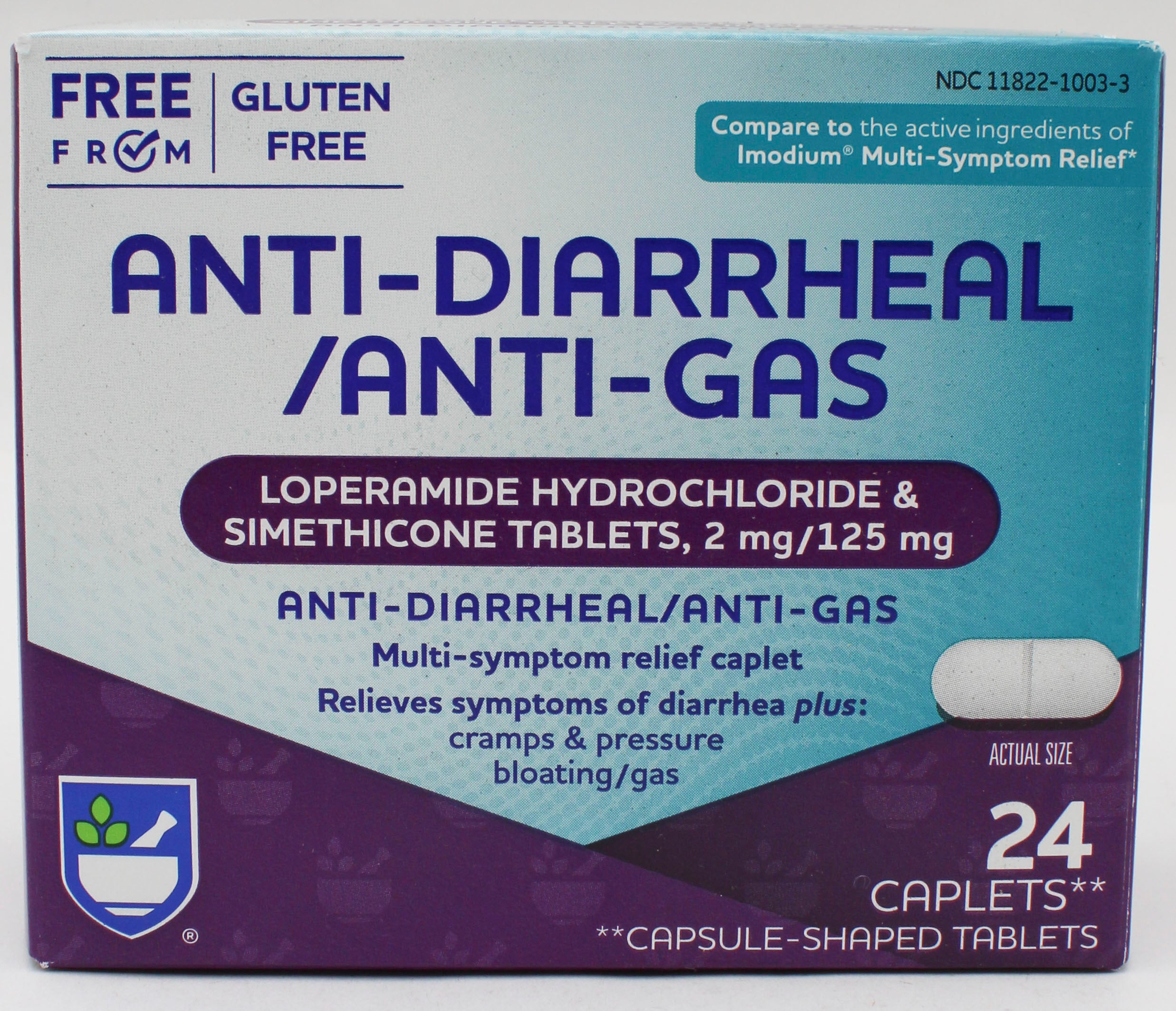 RITE AID ANTI-DIARRHEAL / ANTI-GAS CAPLETS 24ct EXP 09/30/2026 COMPARES TO Imodium