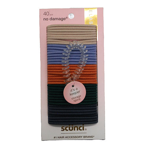 CONAIR SCUNCI ELASTIC HAIR TIES ASST COLORS 40PK NI
