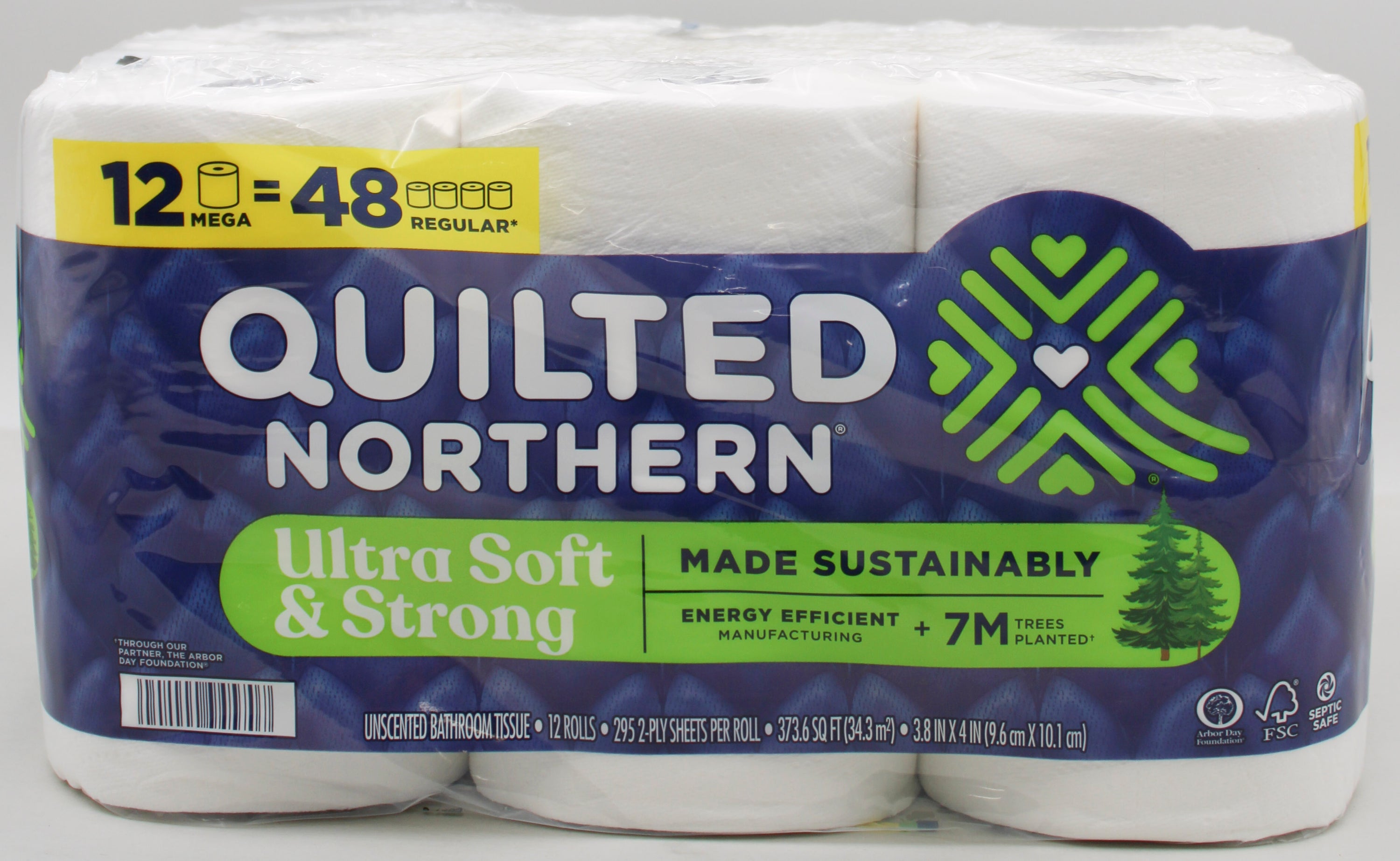 12 MEGA ROLLS QUILTED NORTHERN ULTRA SOFT & STRONG TOILET PAPER NI