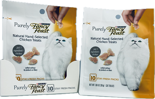 FANCY FEAST PURINA10-ct CAT TREATS 1.06oz CHICKEN EXP 10/31/24 NI