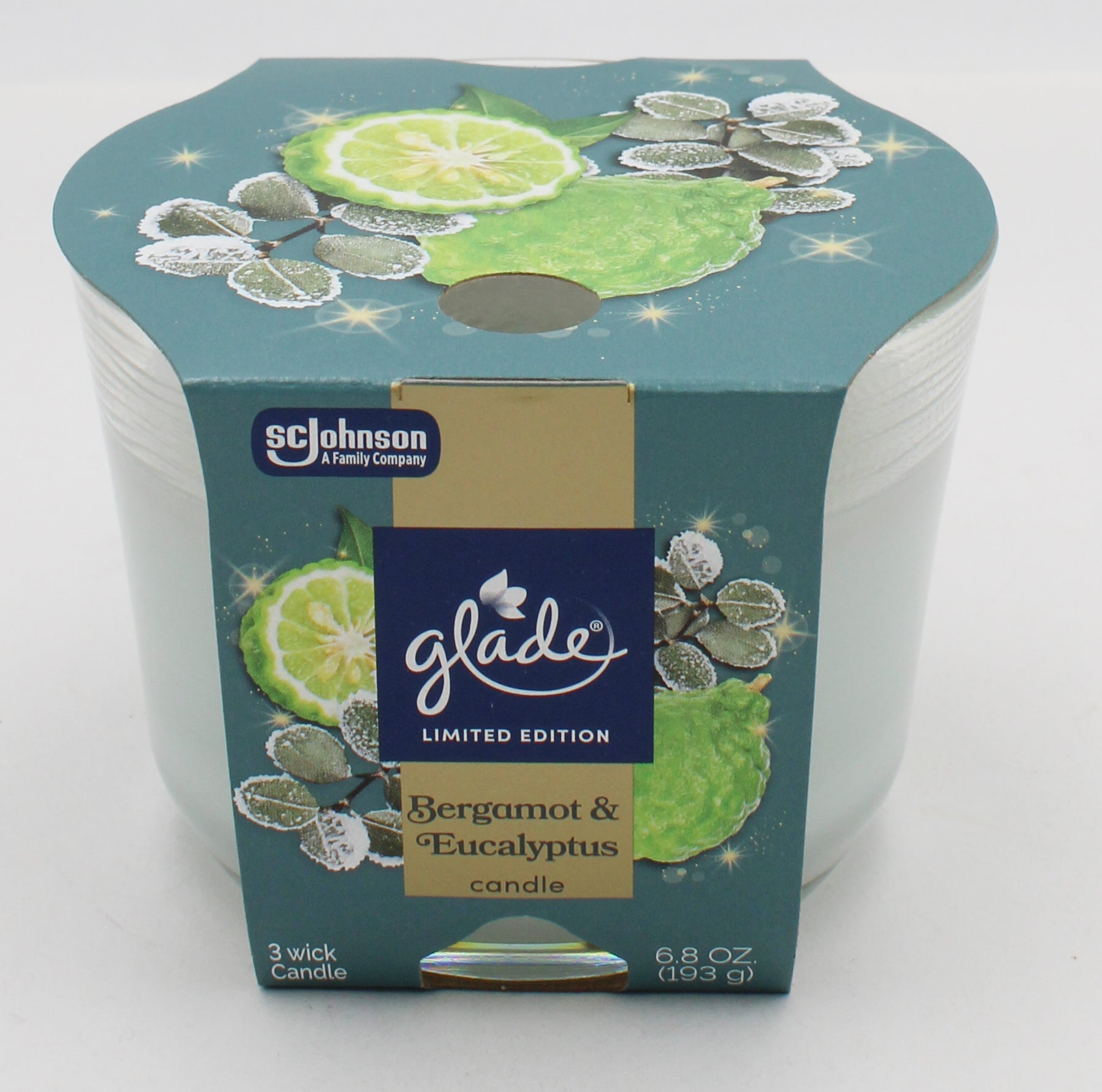 GLADE 3-WICK CANDLE BERGAMOT & EUCALYPTUS 6.8oz US