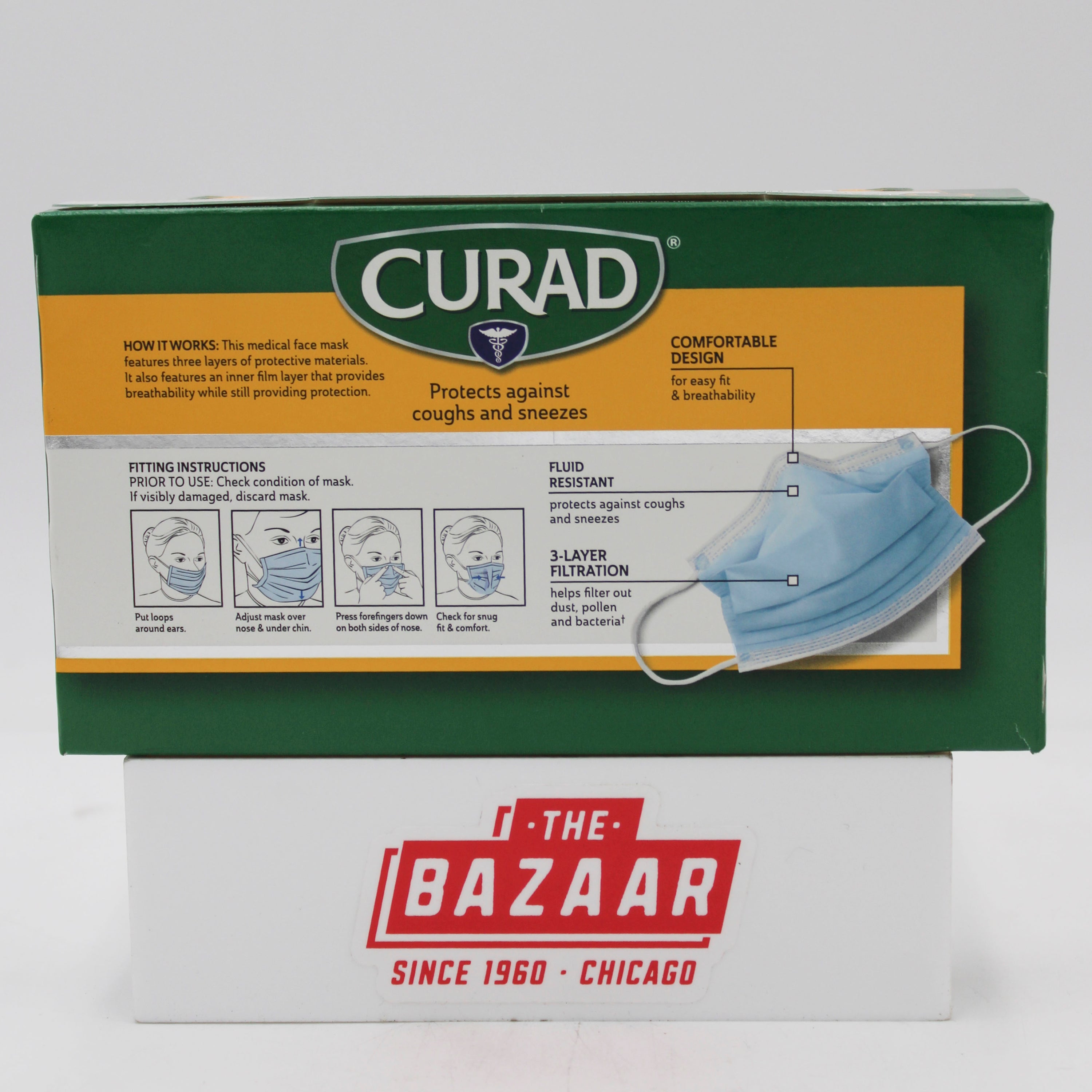 CURAD GERM SHIELD MEDICAL FACE MASK 20ct NI