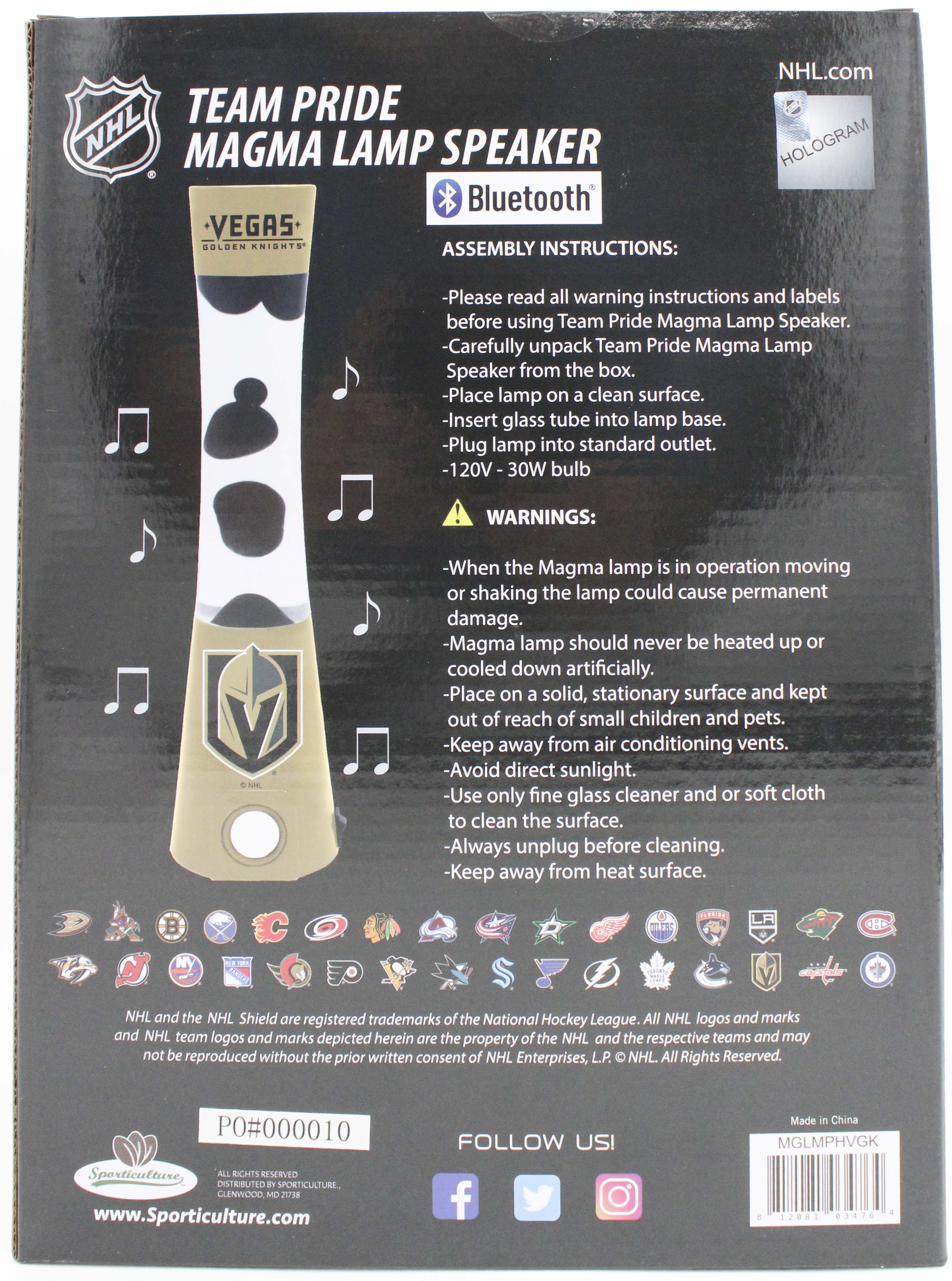 NHL VEGAS GOLDEN KNIGHTS LAVA LAMP SPEAKER 16.5"