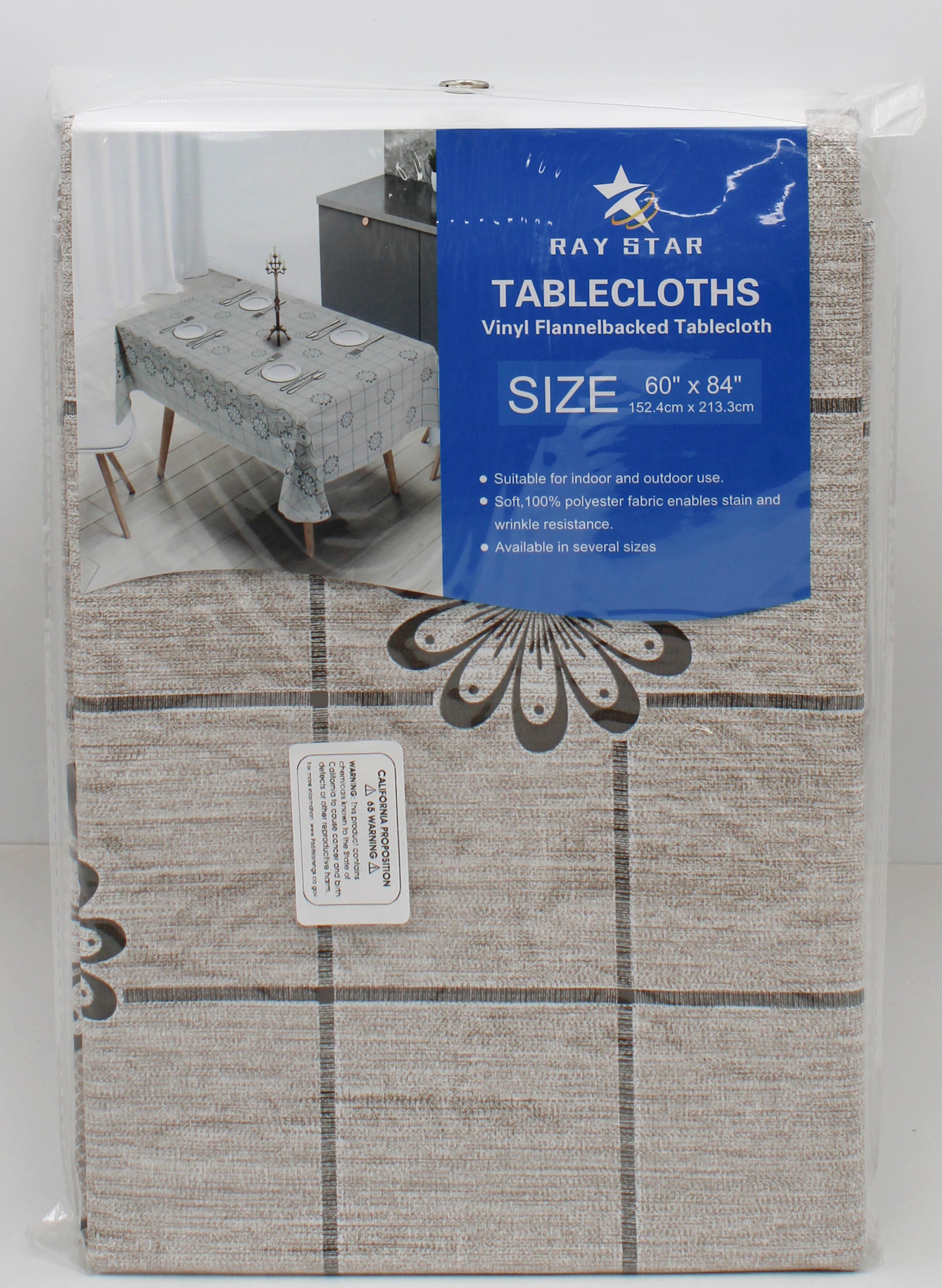 60x84" PRINTED VINYL TABLECLOTH