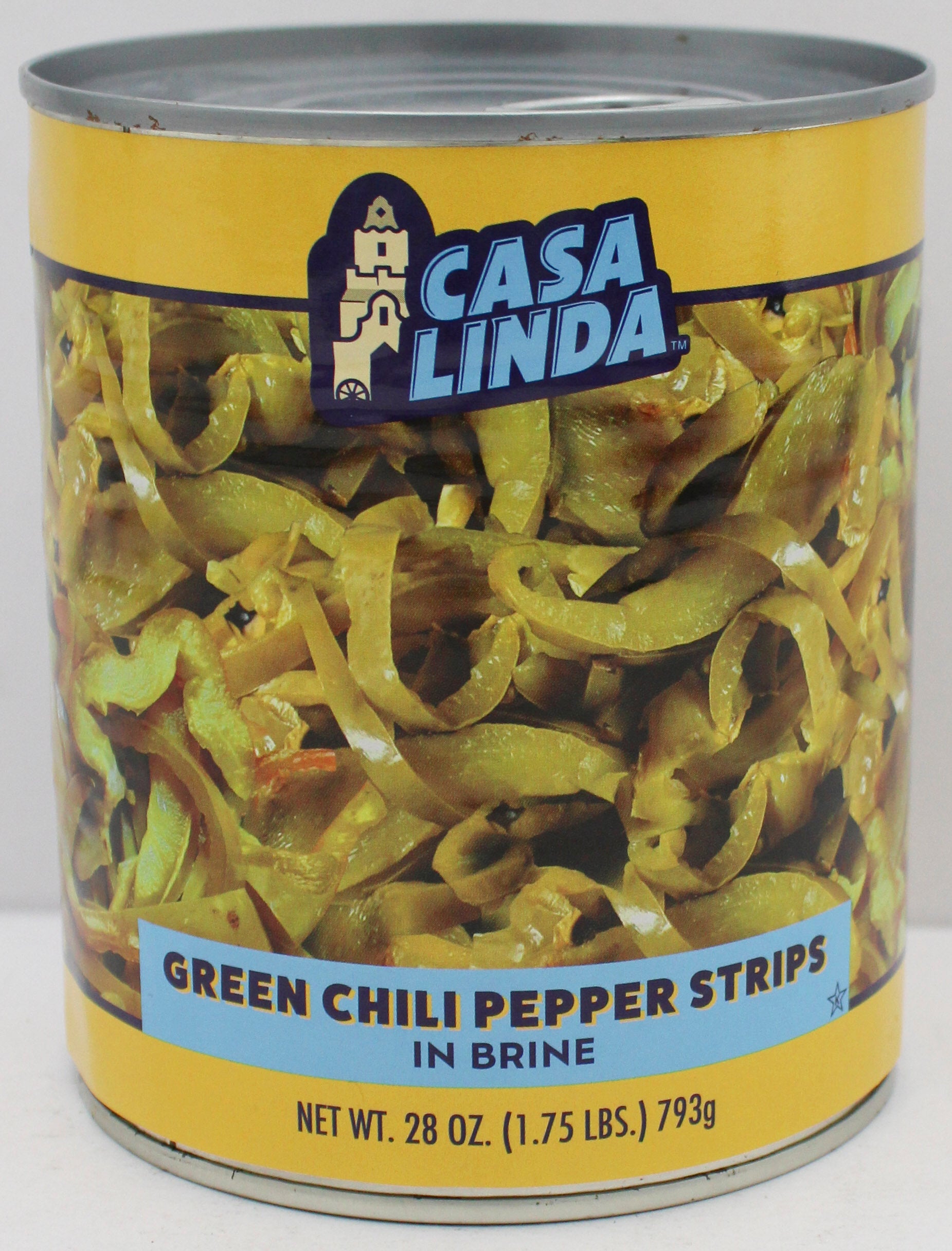 CASA LINDA PEPPERS GREEN CHILI STRIPS  28 Oz  BB 8/8/26