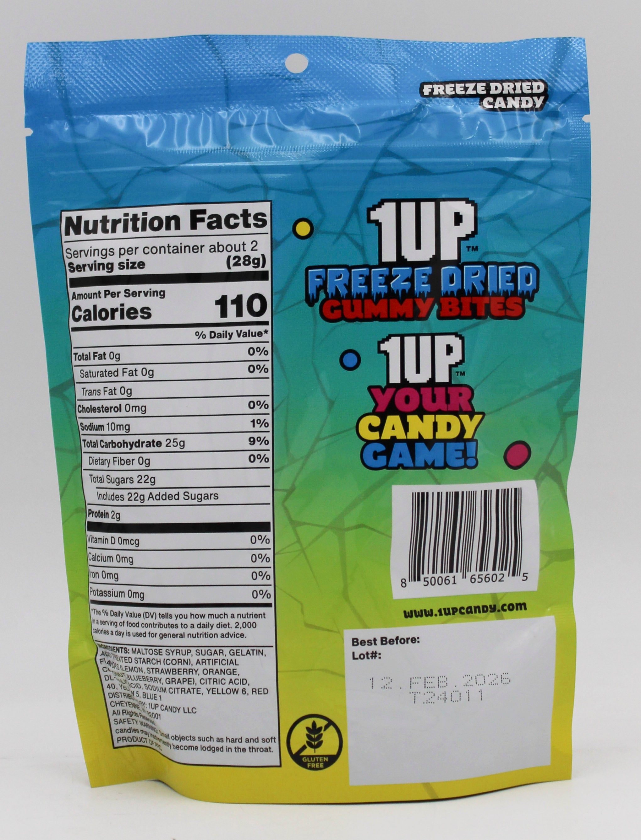 1UP FREEZE DRIED GUMMY BITES 2 oz BB  2/12/26