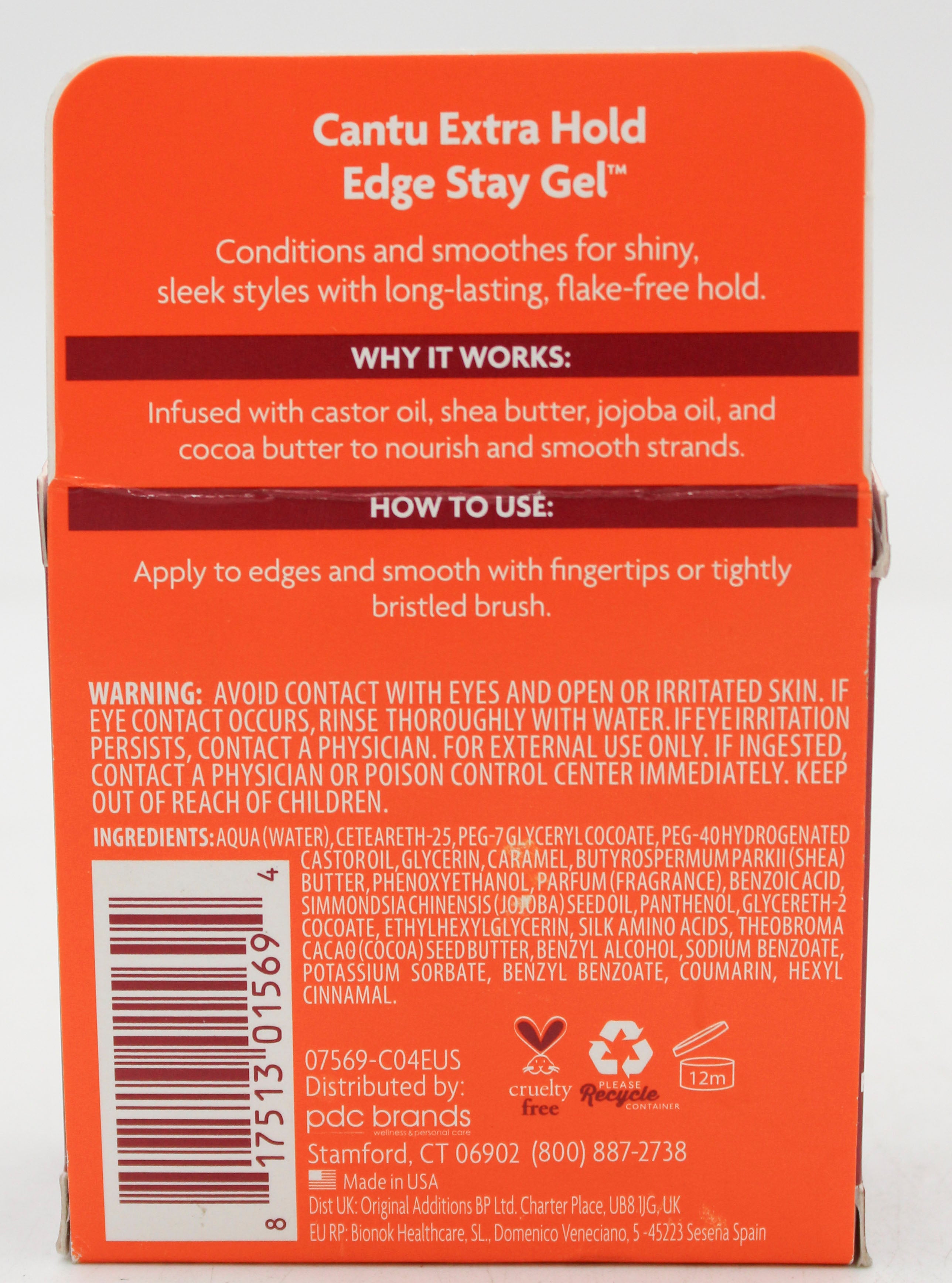 SP CANTU EXTRA HOLD EDGE STAY GEL 2.25oz SHEA BUTTER NI